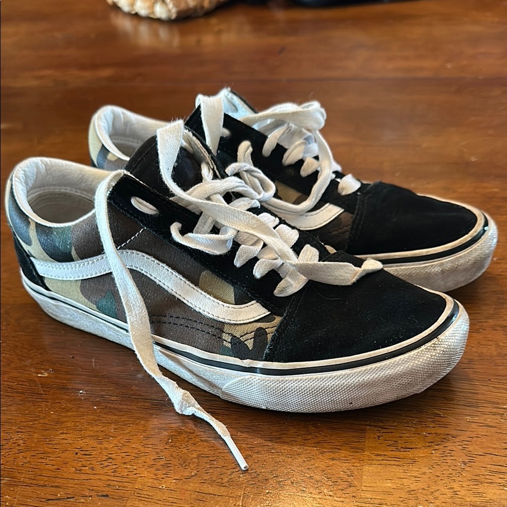 Vans Black and Camouflage Sneakers